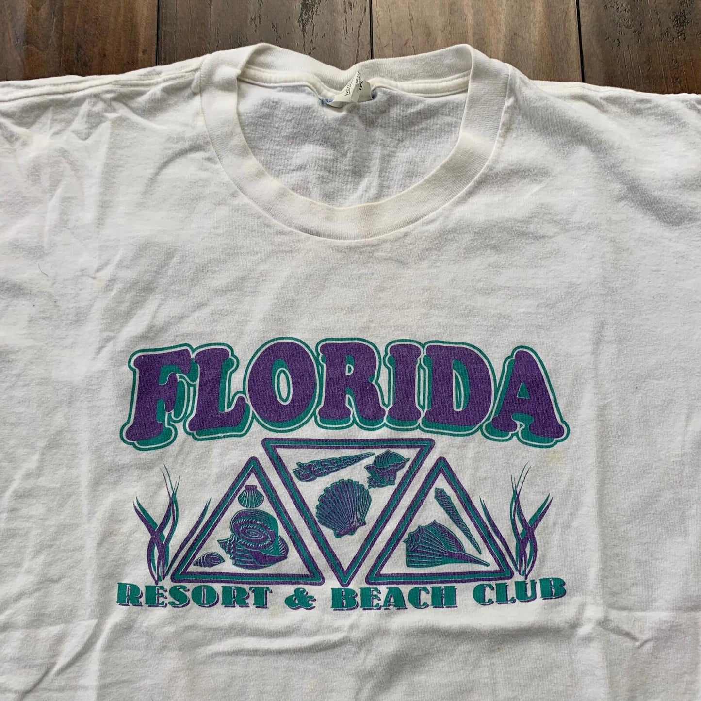 Florida Summer Vintage T Shirt 90s Beach Shell Disney Land Travel Rap Music Cute