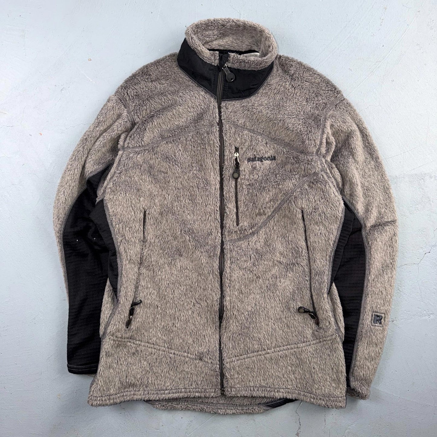 VTG Patagonia R1/R2 Regulator Polartek Deep Pile Fleece Grey Black Jacket USA S