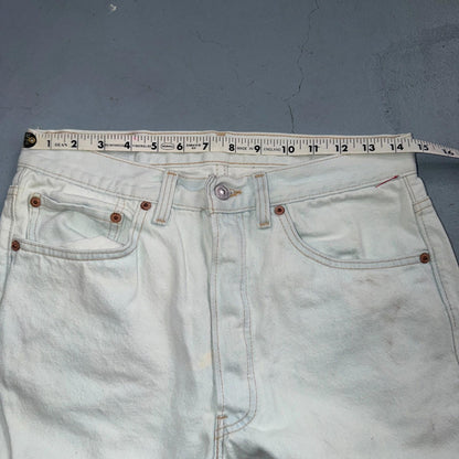 Levis 501 Vintage 90s USA XX Straight Leg Jeans Blue Light Wash 31x34 Act 29x33