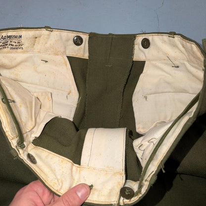 Vintage Military Pants Trousers Medium Regular 50s M1951 OG-108 Wool Mens 31x30