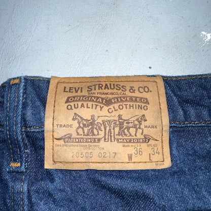 Levis 505 Vintage 80s 20505-0217 Orange Tab Dark 501 Jeans 36x34 USA 1980s