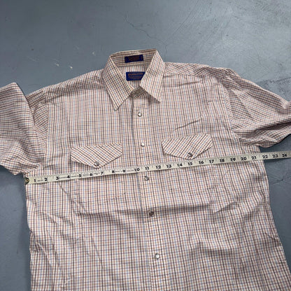 Pendleton Rancher Pearl Snap Western Shirt Men’s M White Plaid Cotton Rancher