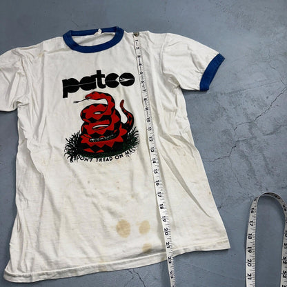 Patco Snake Ringer VTG T Shirt 80s Tread On Me Rockabilly White Band Rock Grunge