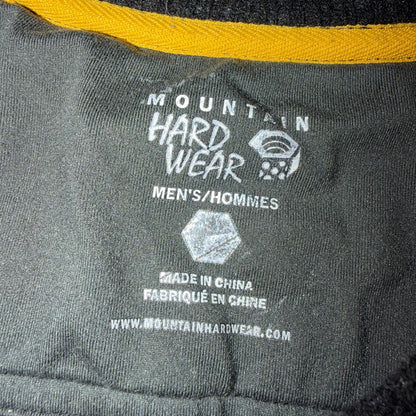 Mountain HardWear Sweater Mens Gray Yellow Striped Crewneck Wool Outdoor