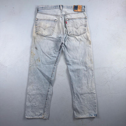 Levis 501 Vintage 80s Redline Selvedge USA XX Jeans Light Wash 36x30 Act 33x28