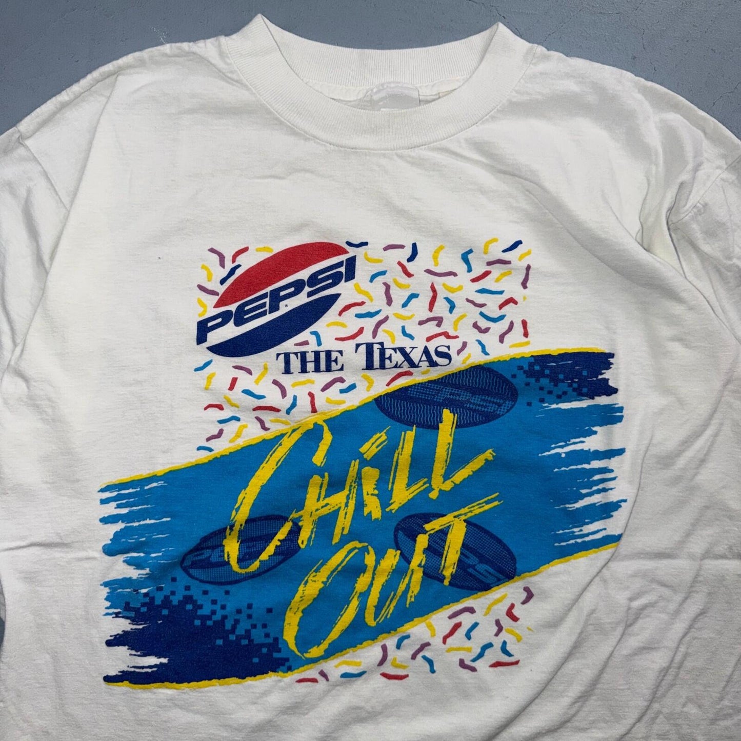 Pepsi Texas Chill Out Vintage T Shirt Single Stitch 90s Graphic Art Soda Drink