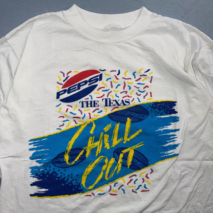 Pepsi Texas Chill Out Vintage T Shirt Single Stitch 90s Graphic Art Soda Drink