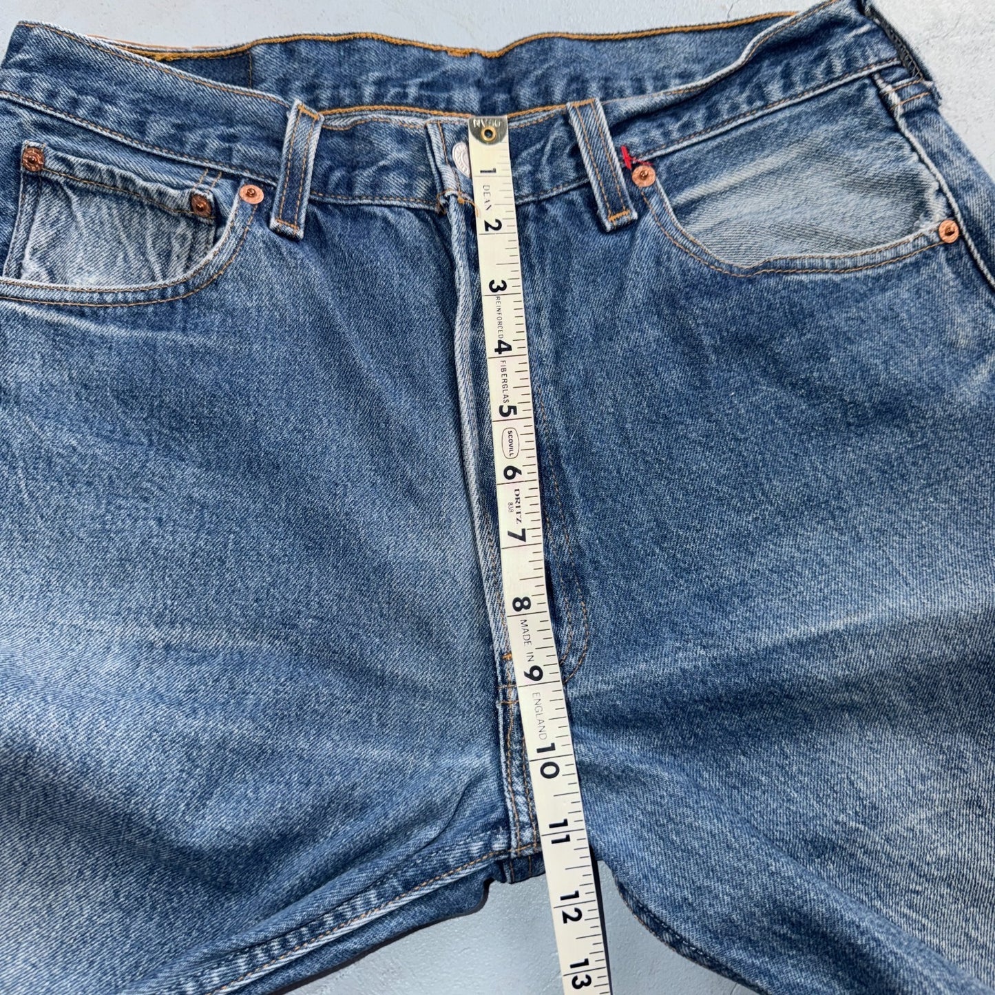 Levis 501 Vintage 90s USA XX Straight Leg Jeans Blue Light Wash 34x33 Act 31x28