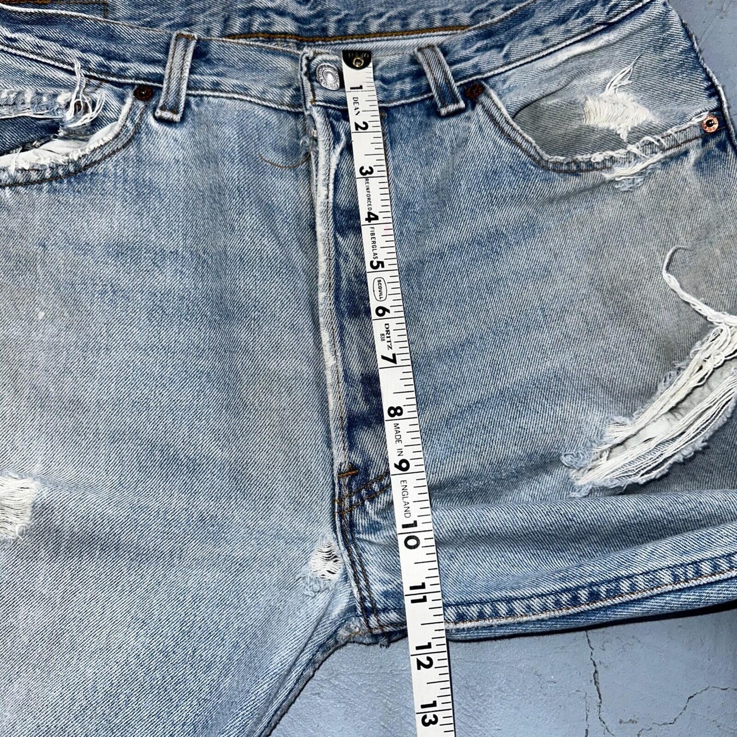 Levis 501 Vintage 90s USA XX Straight Leg Jeans Blue Light Wash 34x34 Act 32x33