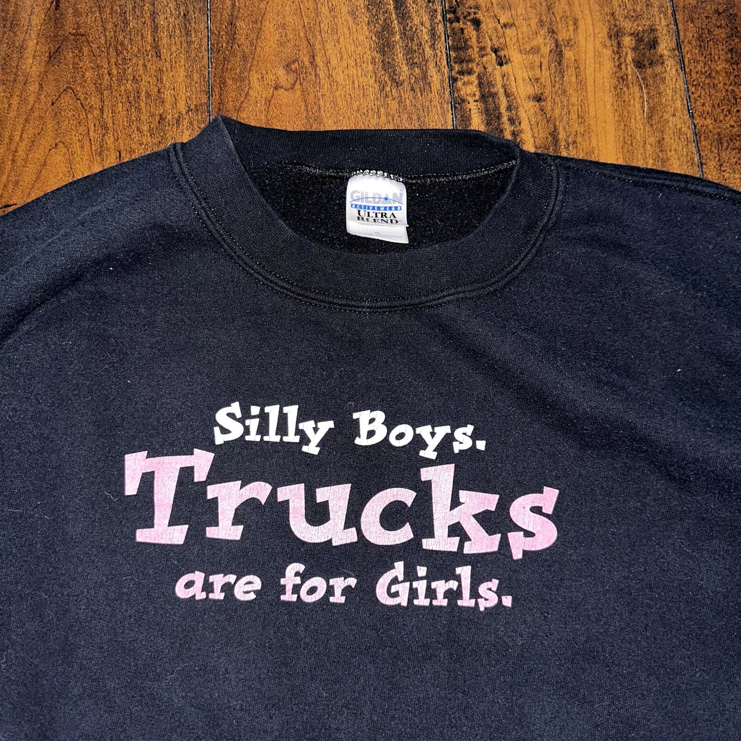 Trucks 4 Girls Vintage Sweatshirt Funny Quote Trucking Highway Power Tee Y2K