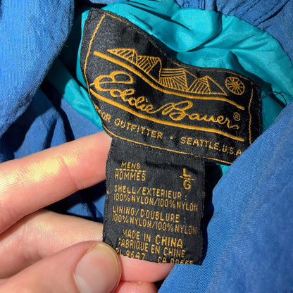 Eddie Bauer VTG 90s Outdoor Outfitter Windbreaker Jacket Blue Men's Size L
