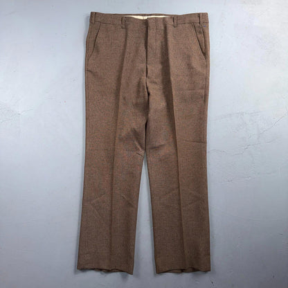 VTG Mens 3 PC Suit 40 Jacket Coat Pants Vest Plaid Rockabilly 70s 1970s Brown