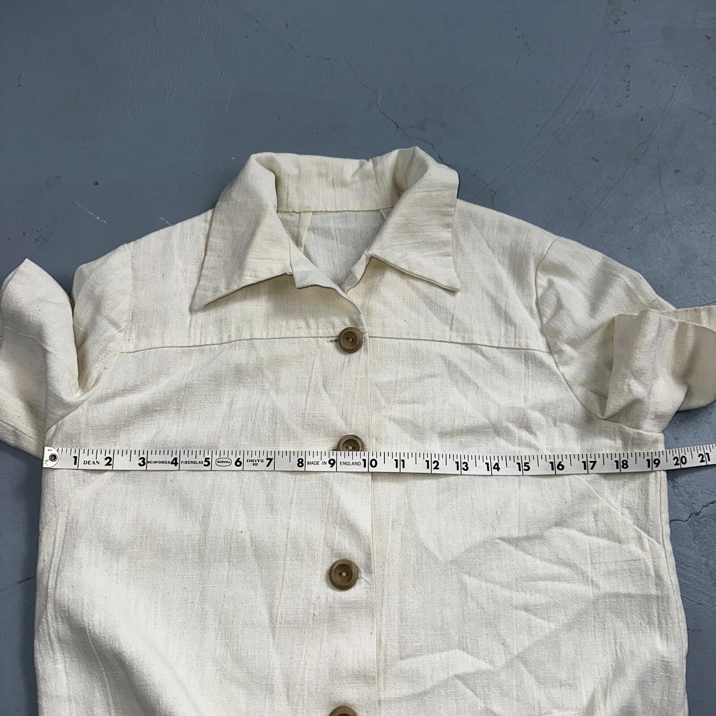 Chore VTG Womens Button Front Blouse Shirt Crop Rockabilly Western 70s 80s