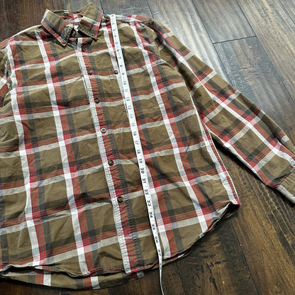 Carhartt Shirt Men M Brown Plaid Button Down Shirt Long Sleeve Casual Outdoor