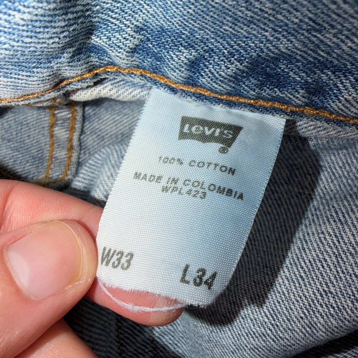 Levis 501 Vintage Y2K 90s XX Straight Leg Jeans Blue Light Wash 33x34 Act 32x32