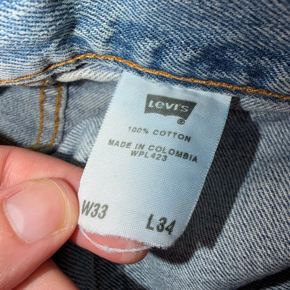 Levis 501 Vintage Y2K 90s XX Straight Leg Jeans Blue Light Wash 33x34 Act 32x32