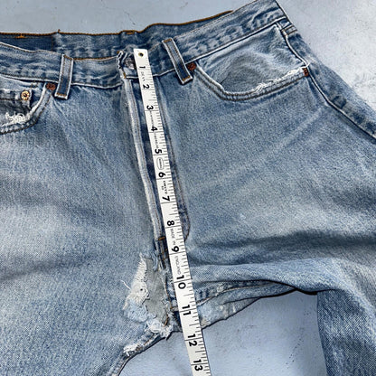 Levis 501 Vintage 90s USA XX Straight Leg Jeans 34x36 Light Wash Act 30x31