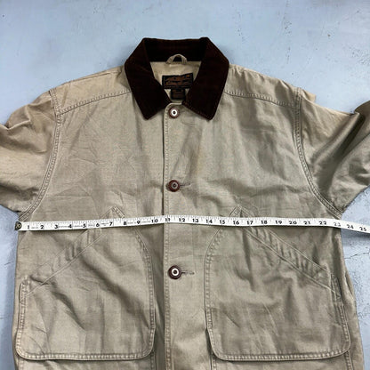 Eddie Bauer Jacket Mens M Tan Brown Chore Barn Field Coat Canvas Outdoor VTG