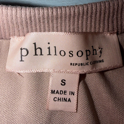 Womens Philosophy Sable Brown Faux Fur Soft Sweater Size Small Cozy Warm