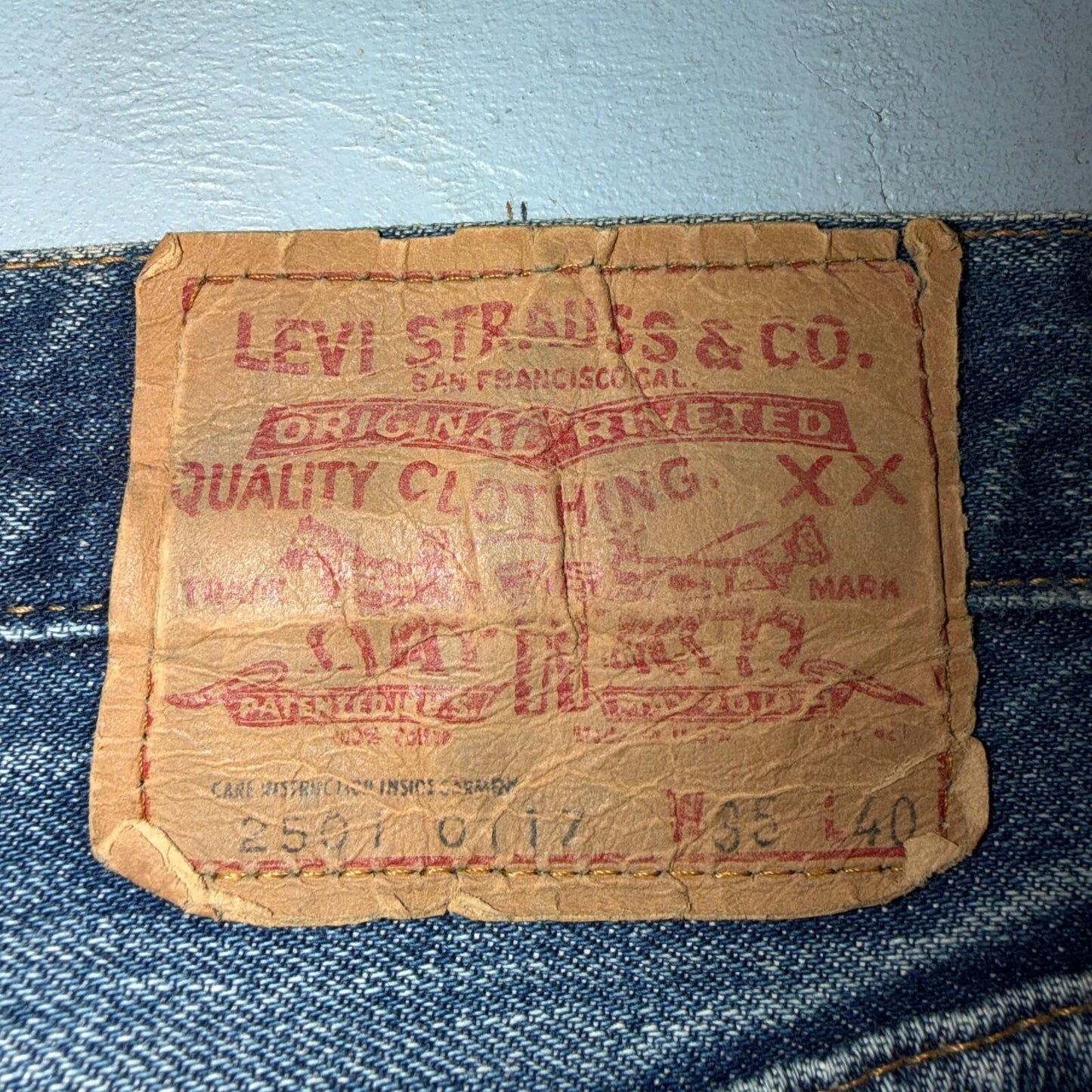 Levis 501 Vintage 70s SS Redline Selvedge USA XX Jeans Med Wash 35x40 Act 32x34