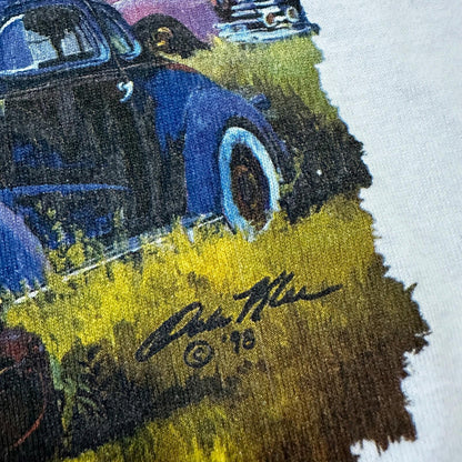 Farm Life VTG T Shirt Classic Antique Sports Cars America USA Nascar Driving