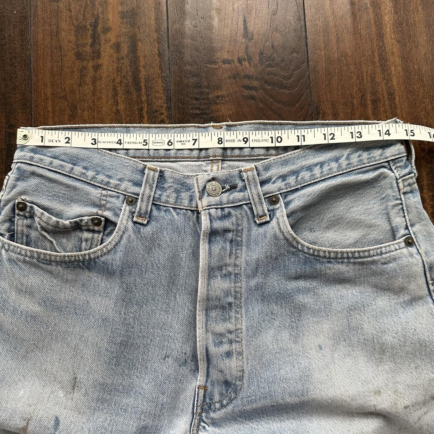 Levis Vintage 80s Redline Selvedge USA 501 XX Jeans Light Wash 33x34 Act 29x29