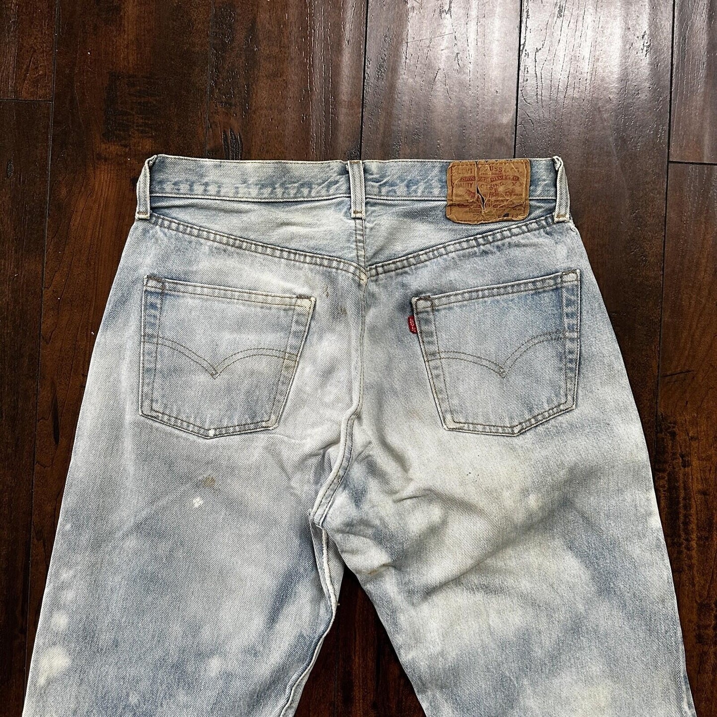 Levis Vintage 80s Redline Selvedge USA 501 XX Jeans Light Wash 32x36 Act 29x31