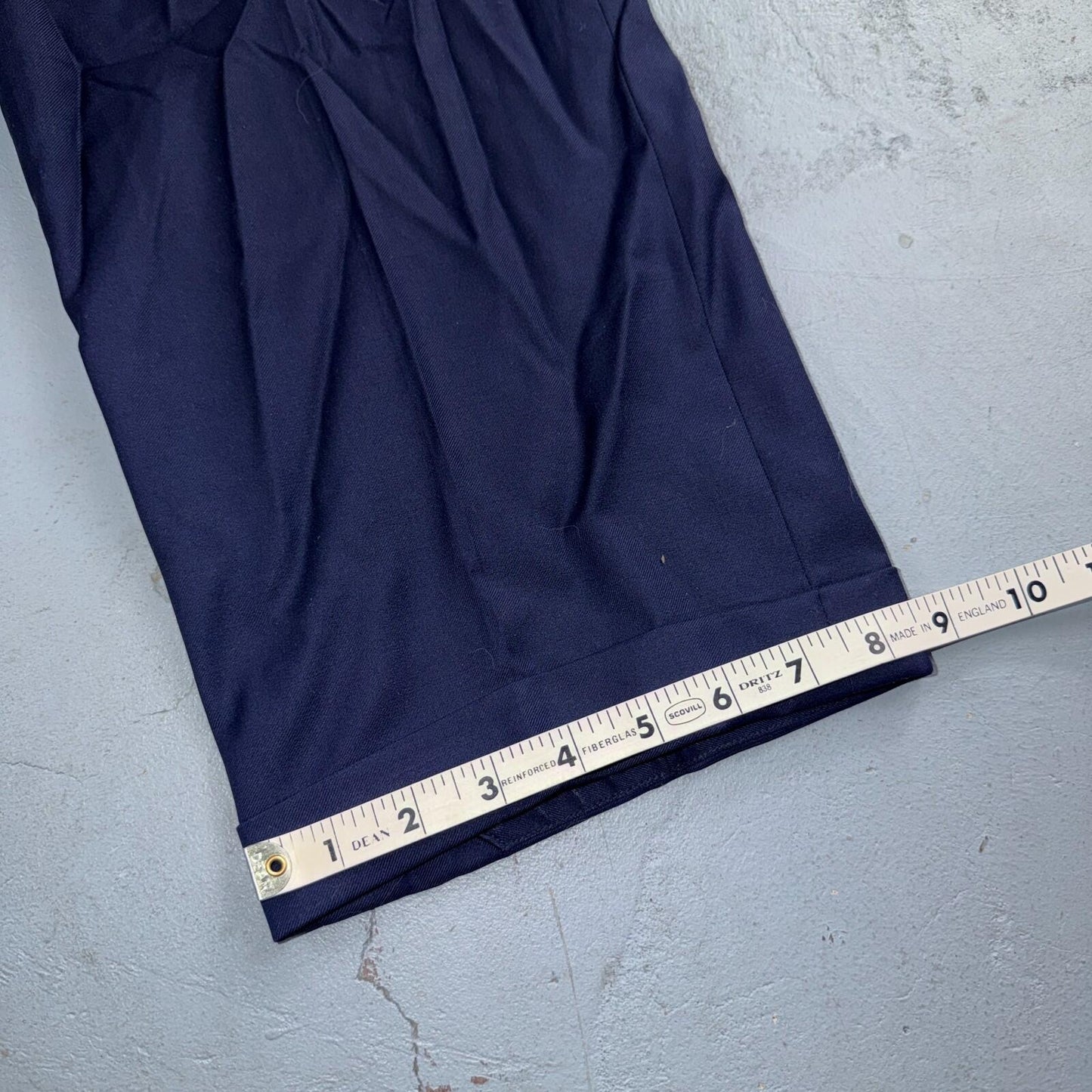 1990s Custom VTG Mens 2 PC Suit 40 Jacket Coat Pants Navy Blue Wool Rockabilly