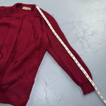Peruvian Connection Royal Alpaca Women’s Sz. M Open Long Vest Sweater Red
