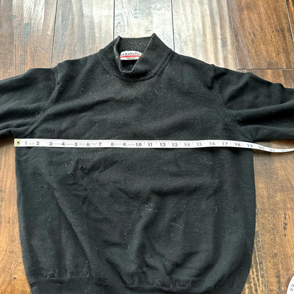 Zanobette Knitwear men's medium black top rugby Thrashed Vintage 80s Sweater