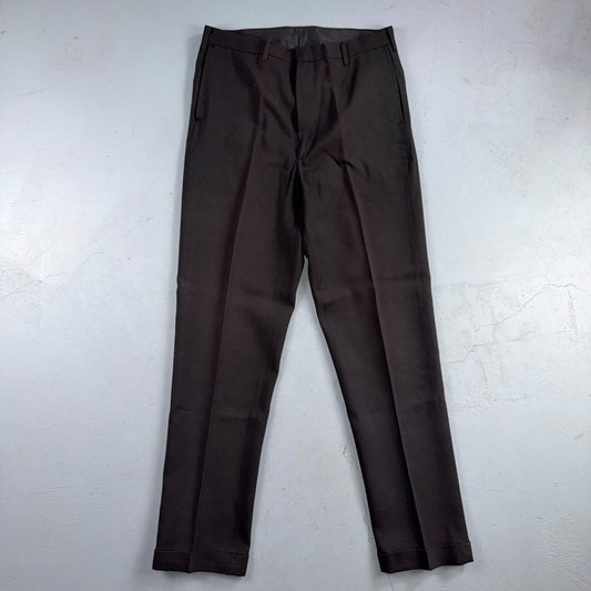 VTG 60s Penneys Towncraft Twill Pants 32x33 Black 1960s Rockabilly Penn Prest