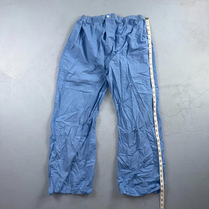 Vintage 50s 60s Blue Sanforized Sleepwear Pajamas Pair Pants Top Cotton Solid