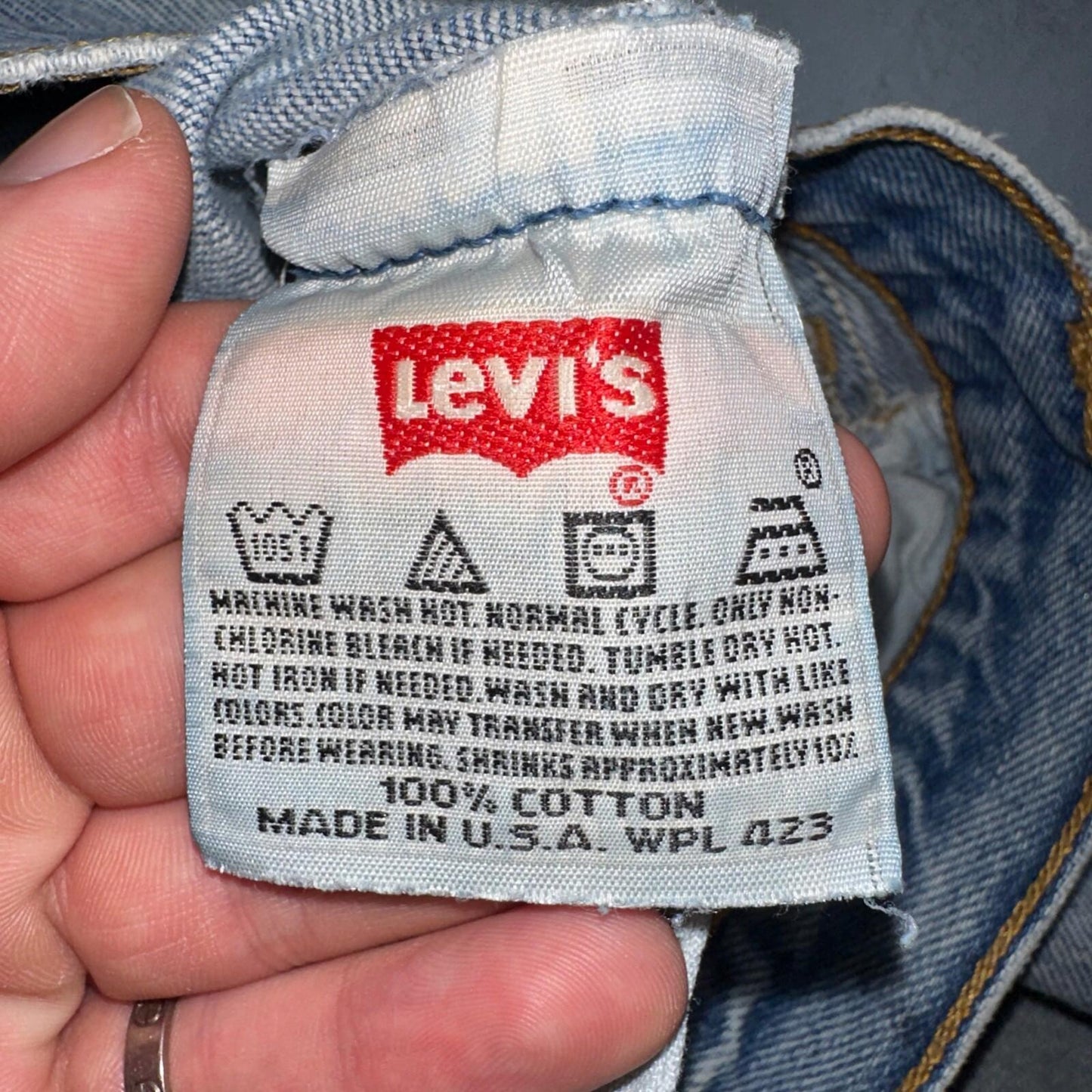 Levis 501 Vintage 90s USA XX Straight Leg Jeans Blue Light Wash 38x36 Act 34x31