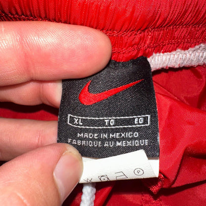 Nike Vintage Red Nylon Shorts Swoosh XL 90s Black Tag 6” Inseam Running Swim