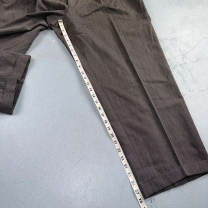 1990s Chaps Ralph Lauren VTG Mens 2 PC Suit 48 Jacket Coat Pants Gray Wool