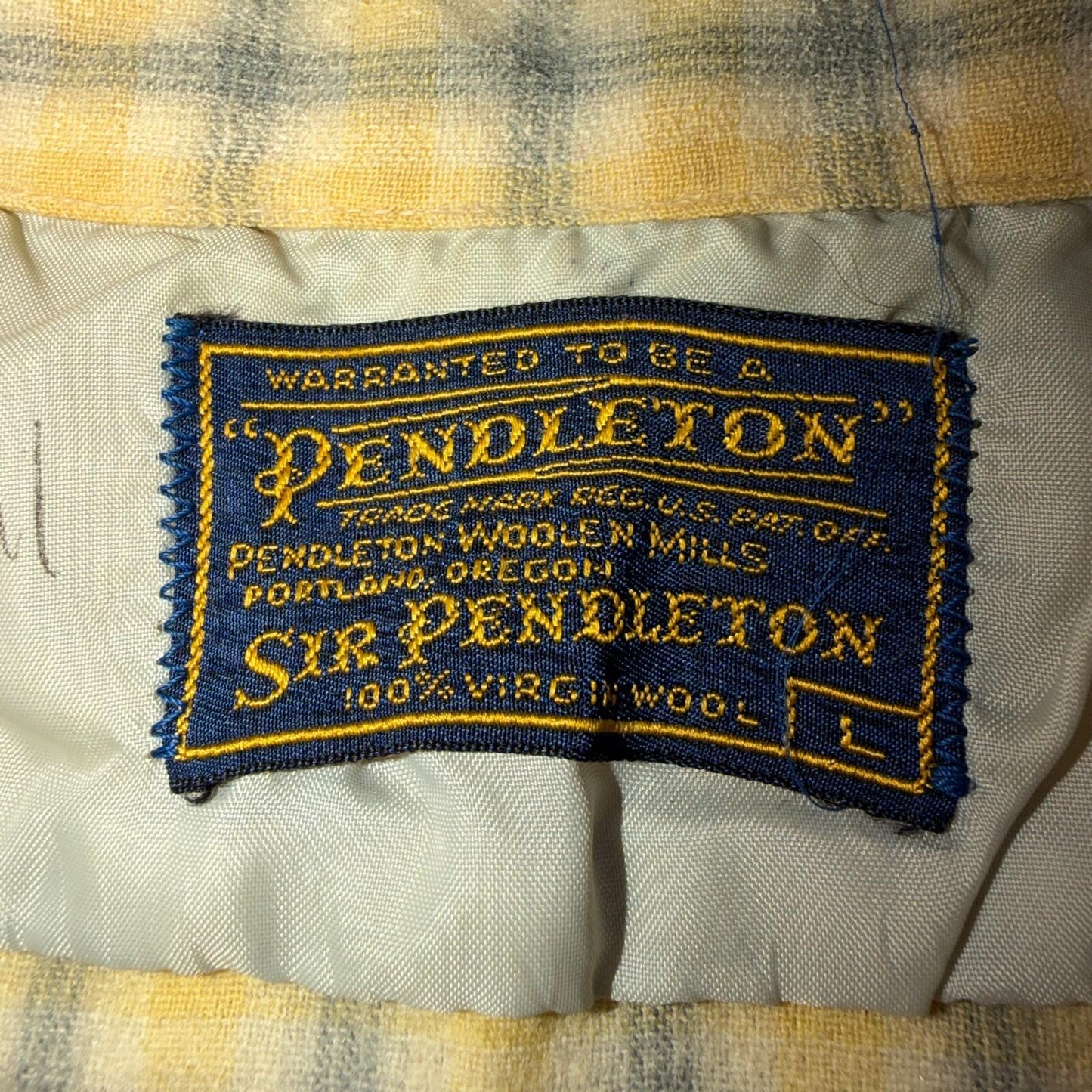 Pendleton VTG 1960s Loop Collar Board Shirt Wool Plaid Flannel Shirt Checker