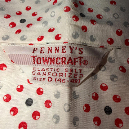 VTG 40s Penneys Cotton Flannel Pajama Set Shirt Pants Hollywood 1940s Rockabilly