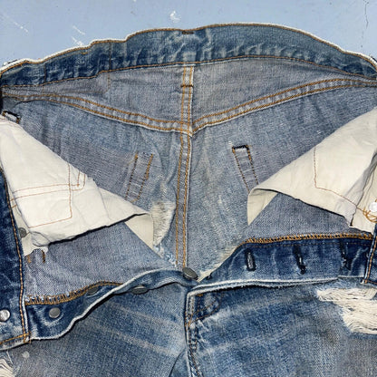 Levis 501 Vintage 70s SS Redline Selvedge USA 66 Jeans Thrashed 31x34 Act 29x30