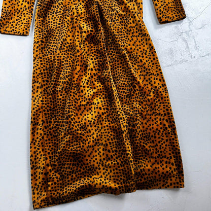 VTG ENT Jacket Womens Cheetah Outdoors Entrancy USA 70s Rockabilly Long Coat
