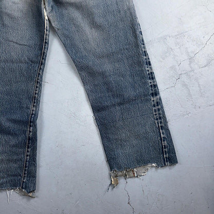 Levis 501 Vintage 80s Redline Selvedge USA XX Jeans Light Wash Capri Act 30x25