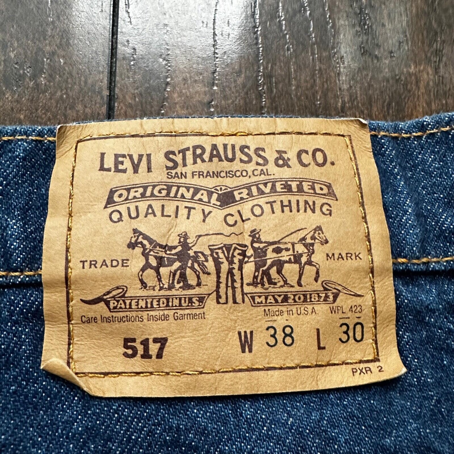 Levis 517 Vintage 90s USA Orange Tab Bootcut Flare Blue Jeans 38x30 35x29