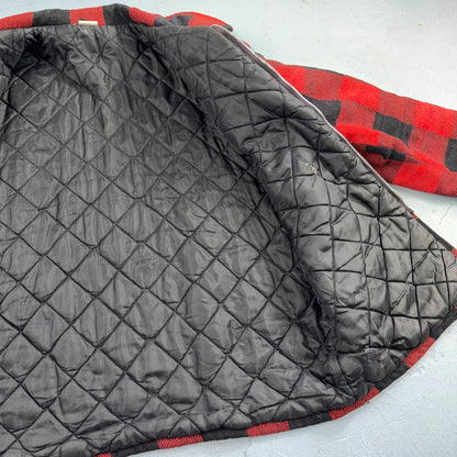 VTG 1960s 60s Cotton Buffalo Plaid Lined Insulated Zip Up Jacket Large Mackinaw