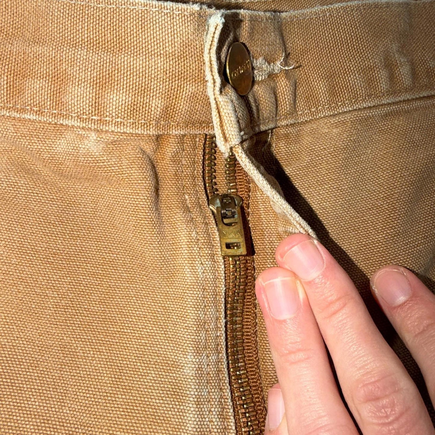 Carhartt VTG Double Knee Carpenter Pants B01 USA BRN Brown 36x28 Thrashed