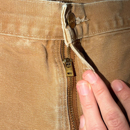 Carhartt VTG Double Knee Carpenter Pants B01 USA BRN Brown 36x28 Thrashed