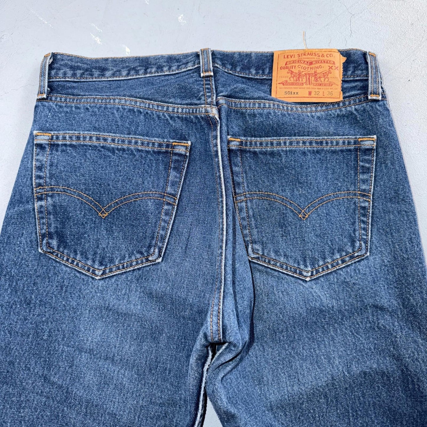 Levis 501 Vintage 90s USA XX Straight Leg Jeans Blue Med Wash 32x36 Act 31x33