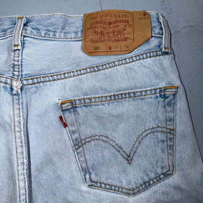 Levis 501 Vintage 90s Y2K XX Straight Leg Jeans Blue Light Wash 36x34 Act 35x32
