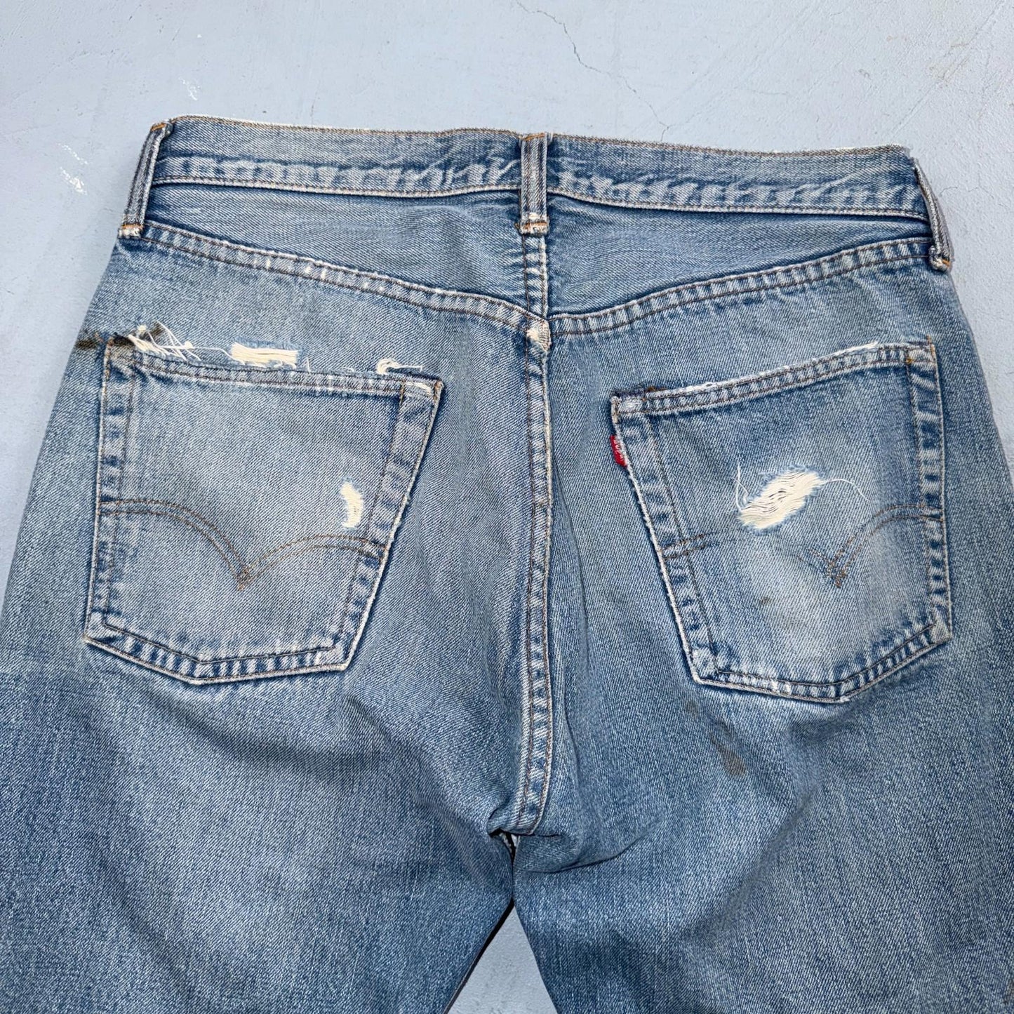 Levis 501 Vintage 70s SS Redline Selvedge USA XX Jeans Light Wash Act 31x28 Used