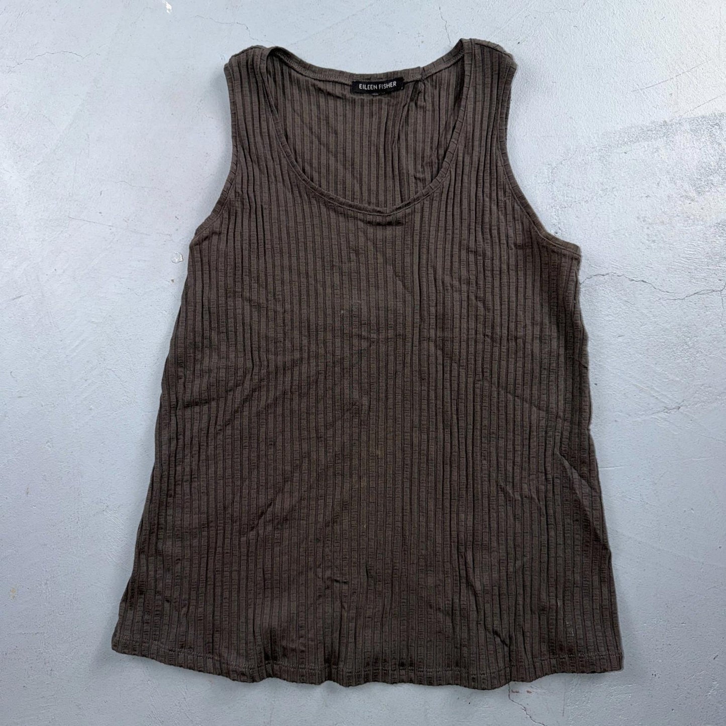 Eileen Fisher Woman Tank Top XS Brown Sleeveless Knit Camisole Soft Cute