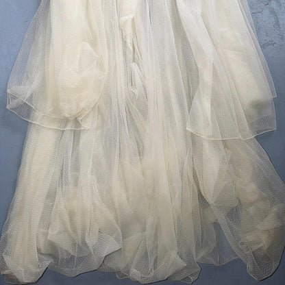 VTG 1950s 3PC Amourelle White Chiffon Slip Dress Robe Bottoms Set Sheer 50s Rare