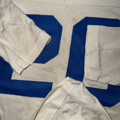 VTG Rawlings Football Jersey 26 White Blue USA Athletic T Shirt 1960s Rockabilly
